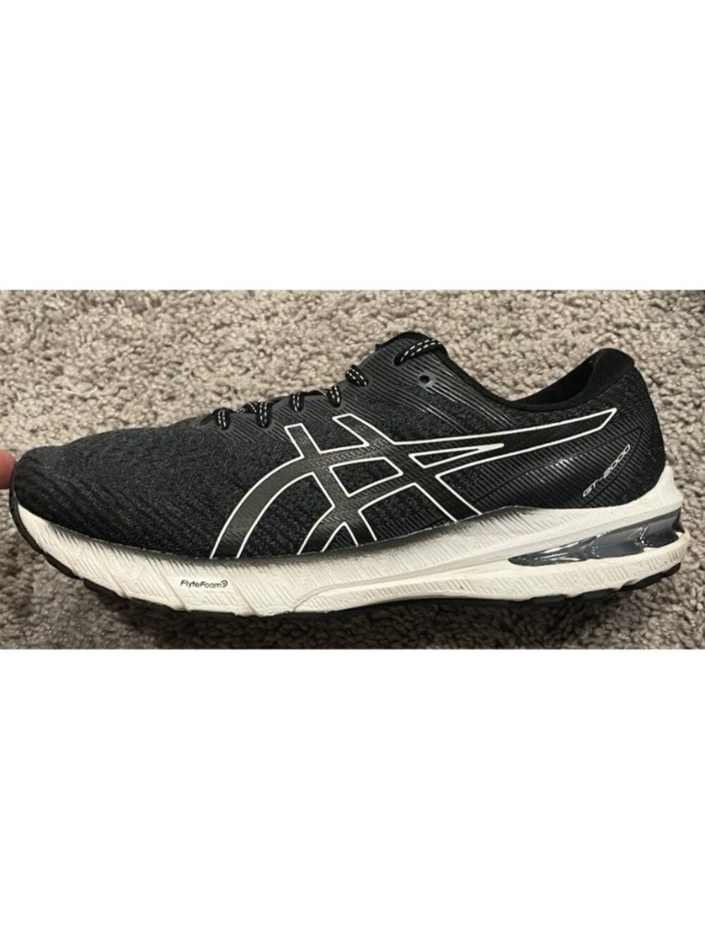 ASICS GT 2000 10 Men's Running shoes Black/White Size 8 1011B185 Athletic